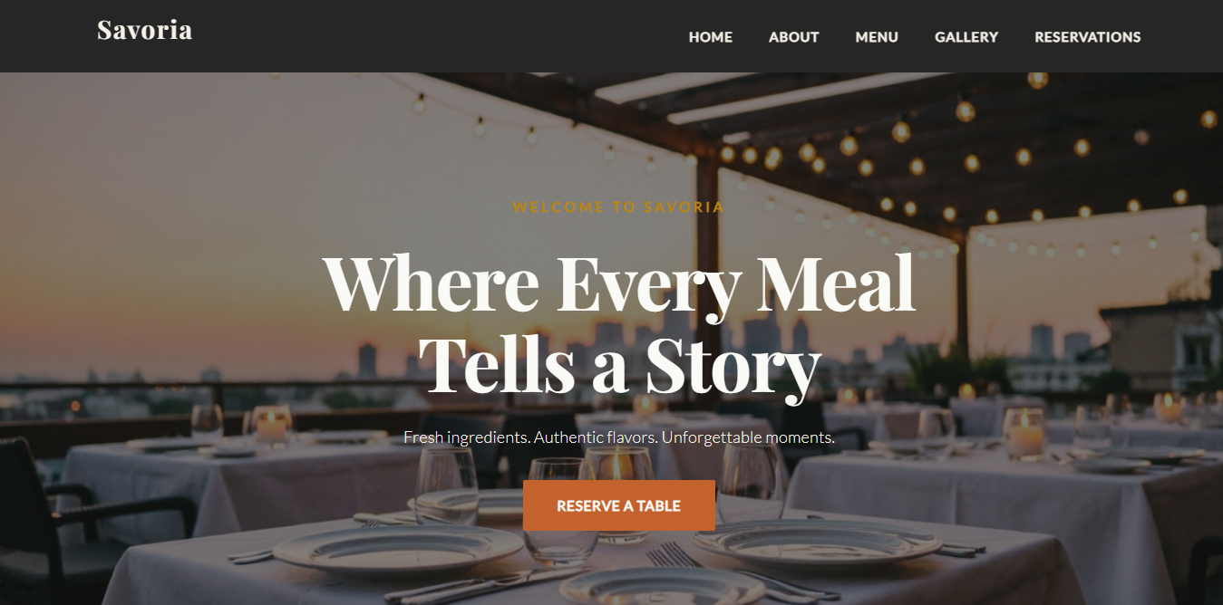 Savoria – Premium Restaurant Website & Digital Menu Layout