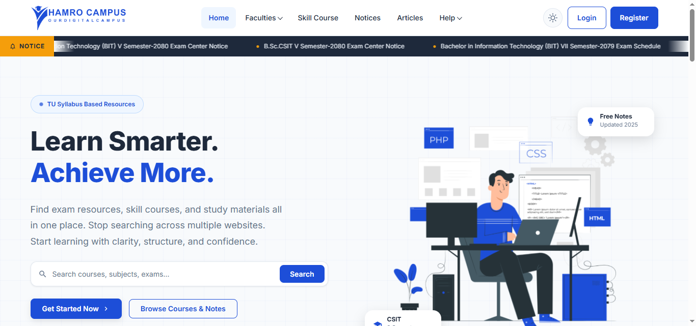 Hamro Campus – Comprehensive EdTech Platform for IT Students